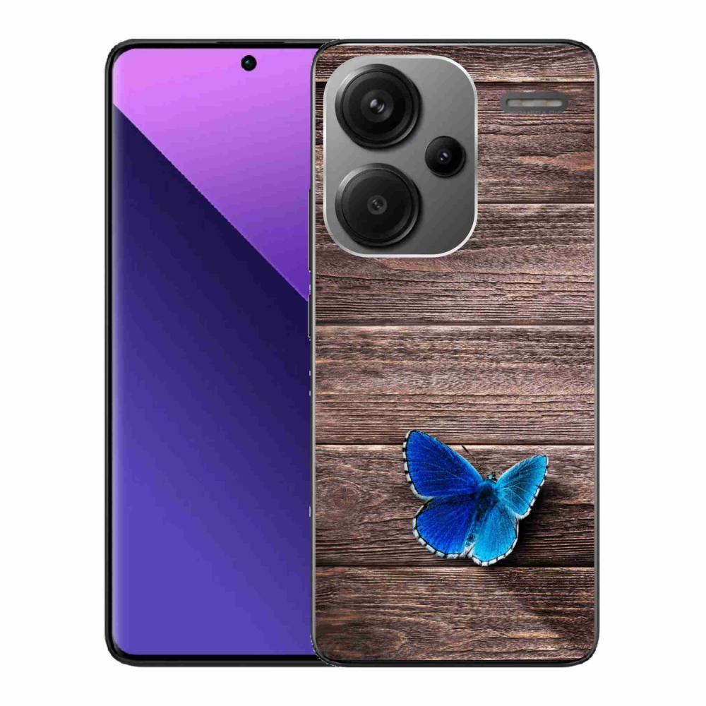 Gelový kryt mmCase na Xiaomi Redmi Note 13 Pro+ 5G - modrý motýl 1