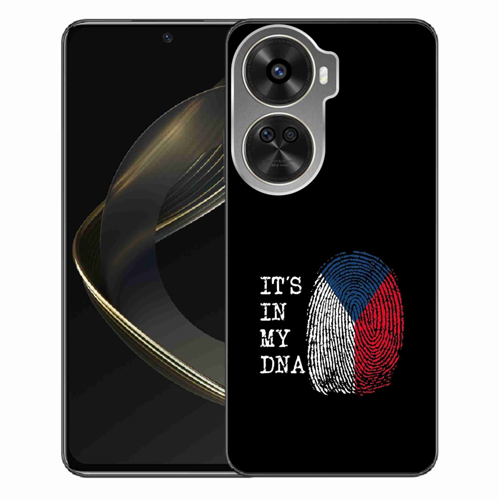 Gelový kryt mmCase na Huawei Nova 12 SE - vlajka otisk prstu černé pozadí