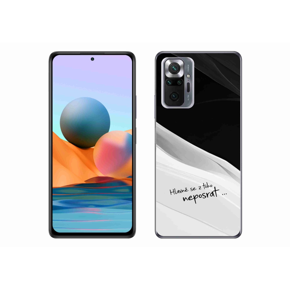 Gelový kryt mmCase na Xiaomi Redmi Note 10 Pro - vtipný text 13 bíločerné pozadí
