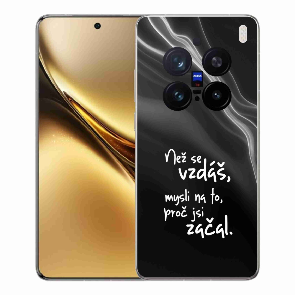 Gelový kryt mmCase na Vivo X200 Pro 5G - citát 2 černé pozadí
