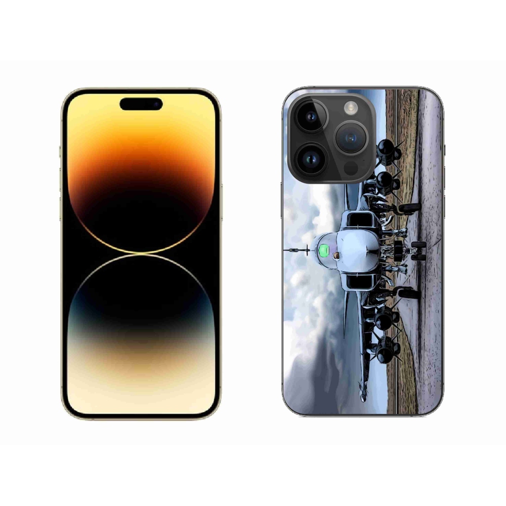 Gelový kryt mmCase na iPhone 14 Pro Max - vojenské letadlo