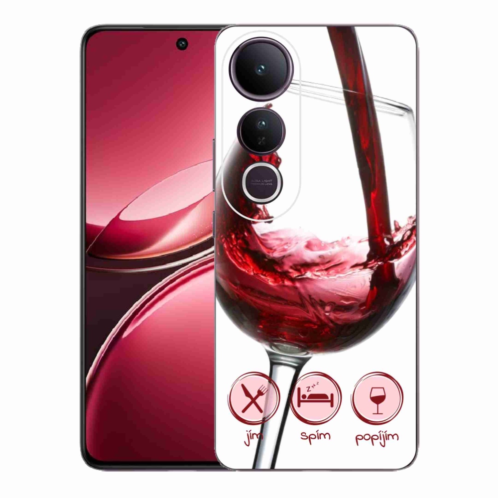 Gelový kryt mmCase na Vivo V50 Lite 4G/5G - sklenička vína červené