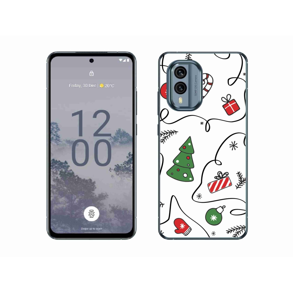 Gelový kryt mmCase na Nokia X30 5G - vánoční motivy