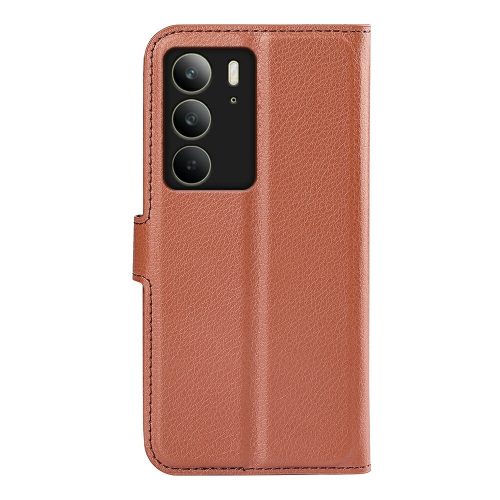 Litchi knížkové pouzdro na Realme C75 - hnědé