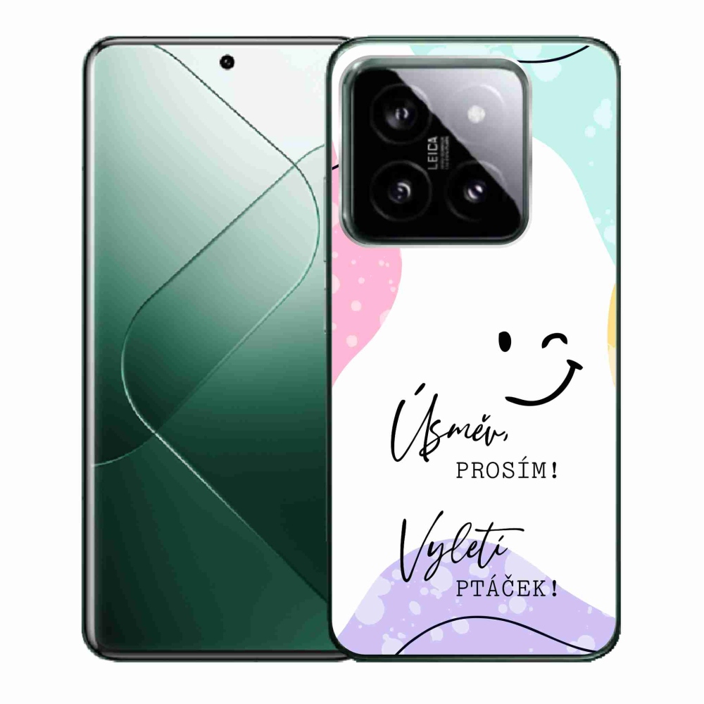 Gelový kryt mmCase na Xiaomi 14 - vtipný text 4 bílé pozadí