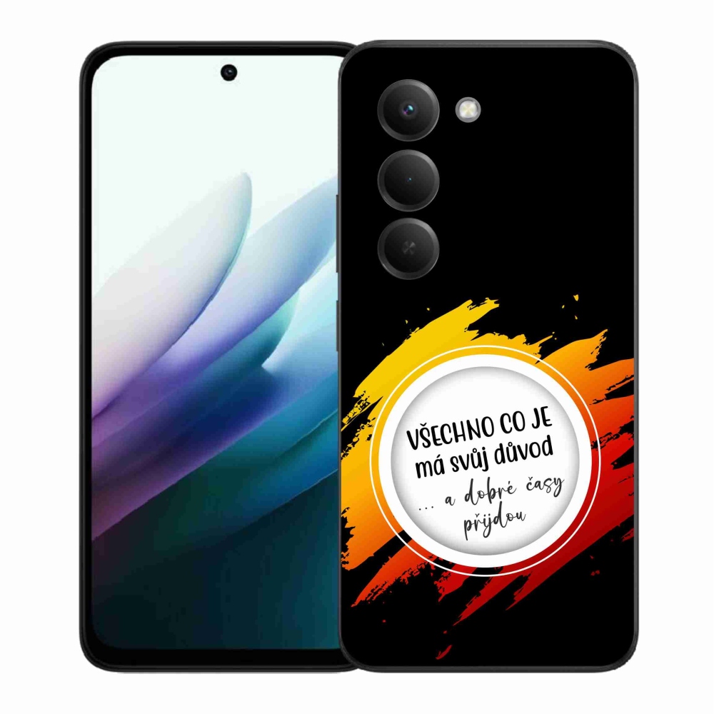 Gelový kryt mmCase na Xiaomi Redmi 15 4G/5G (171mm) - citát 3 černé pozadí
