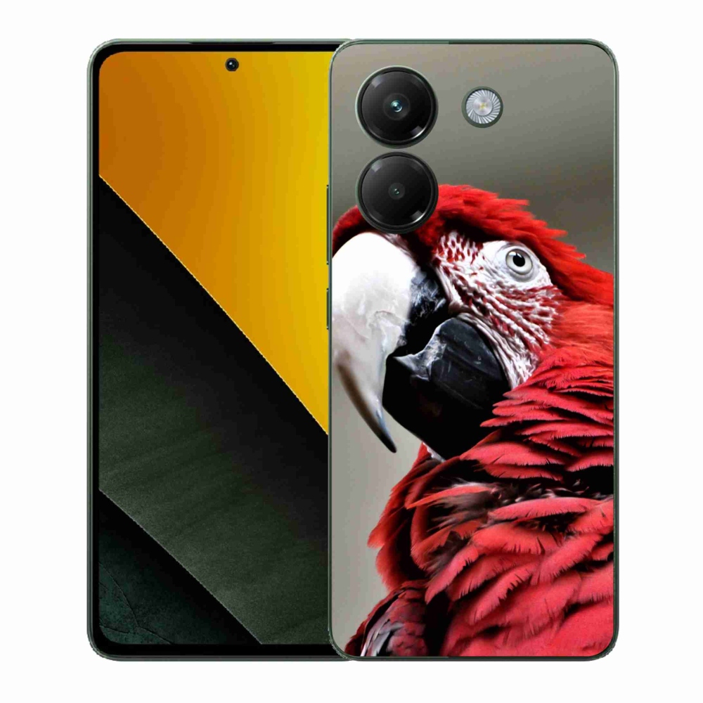 Gelový kryt mmCase na Xiaomi Poco M7 Pro 5G - papoušek ara červený