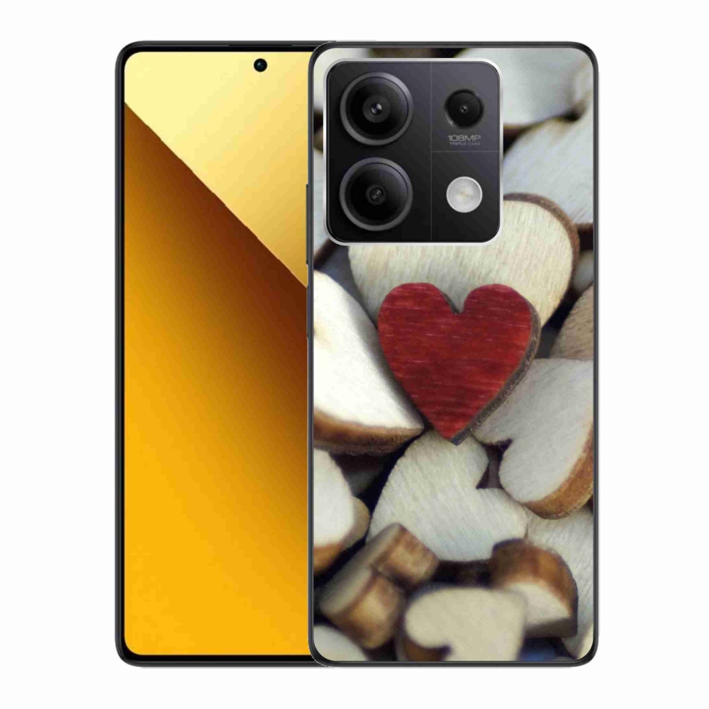 Gelový kryt mmCase na Xiaomi Redmi Note 13 5G - gravírované červené srdce 