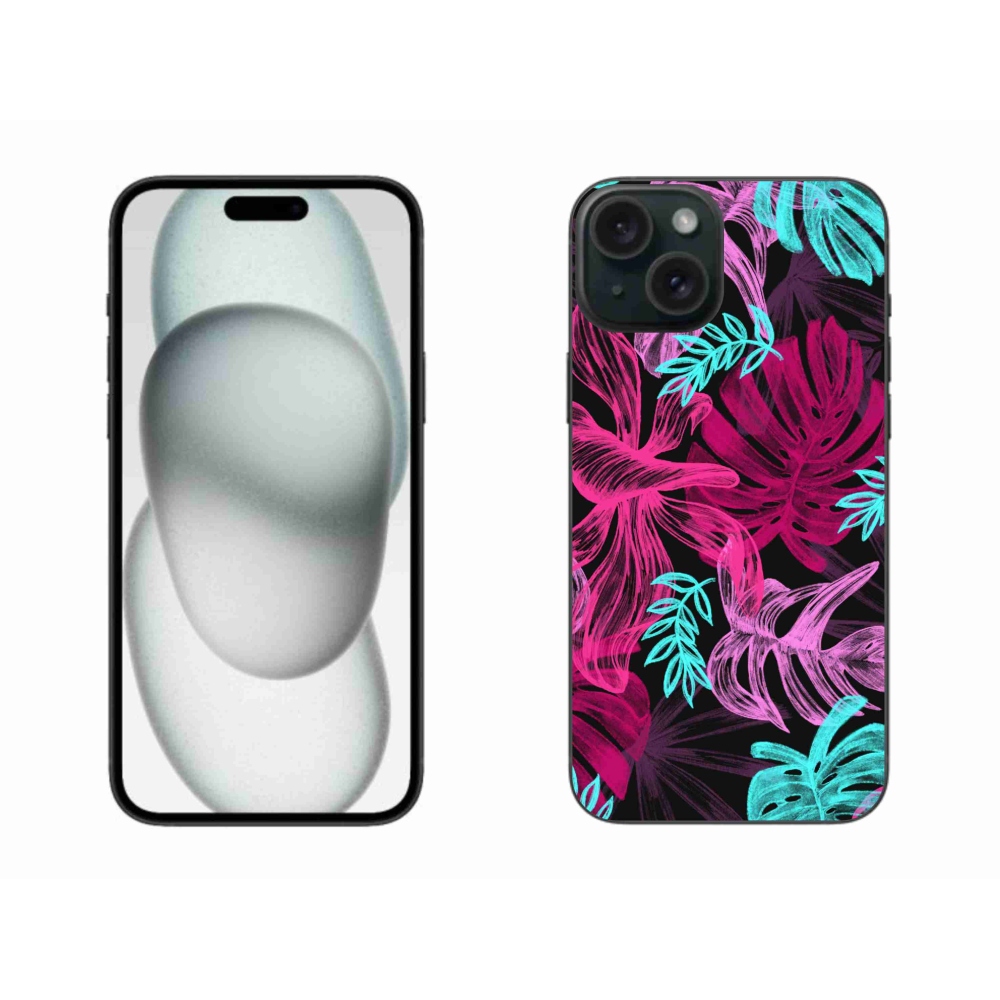 Gelový kryt mmCase na iPhone 15 Plus - květiny 1