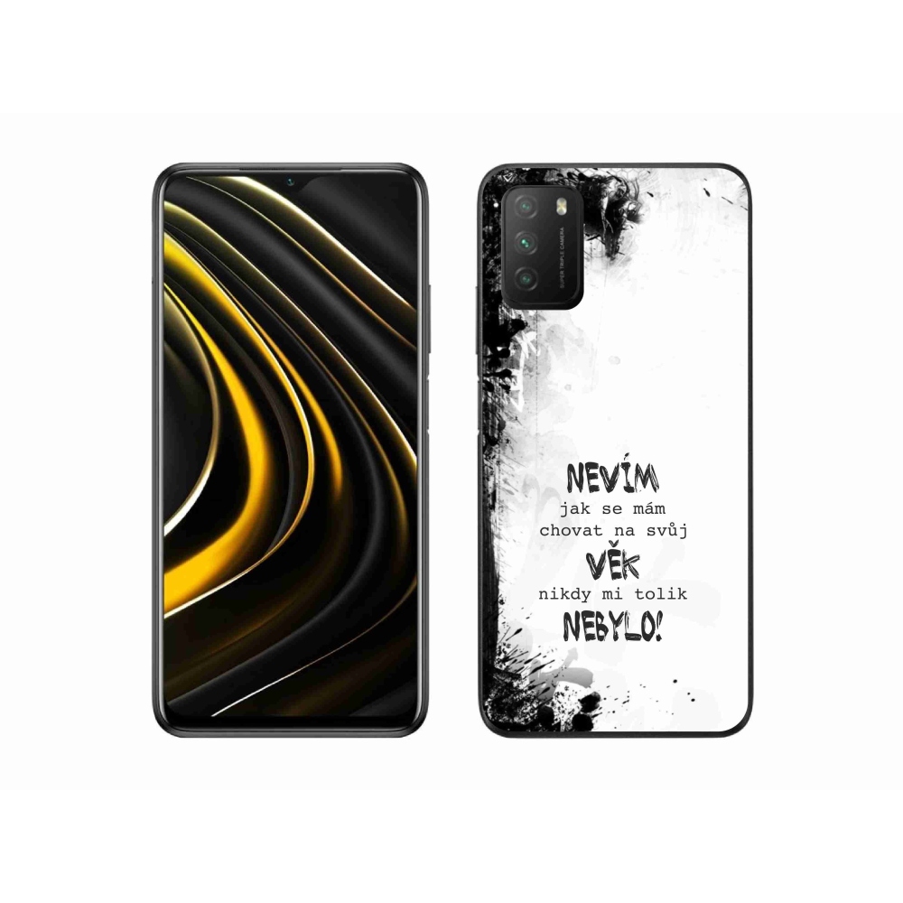 Gelový kryt mmCase na Xiaomi Poco M3 - vtipný text 14 bílé pozadí
