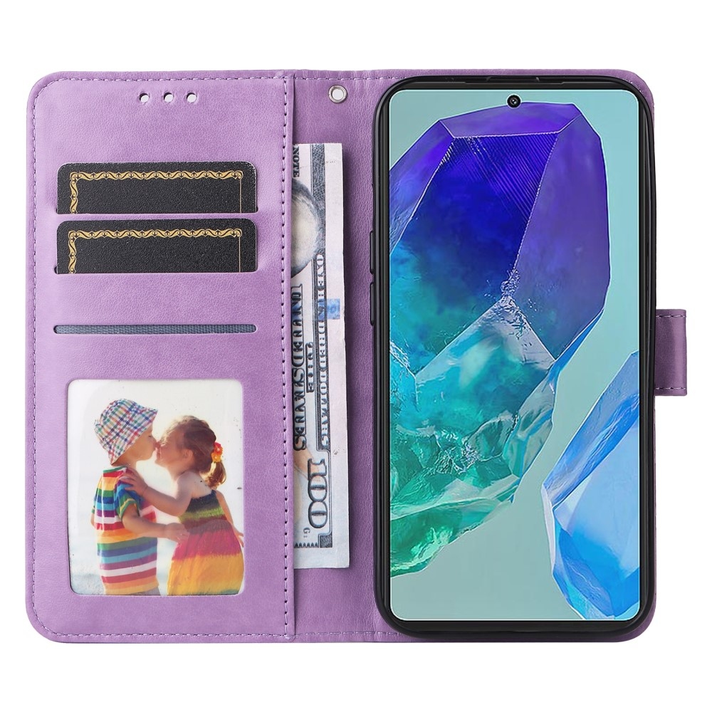 Sunflower knížkové pouzdro na Samsung Galaxy M55 5G - fialové