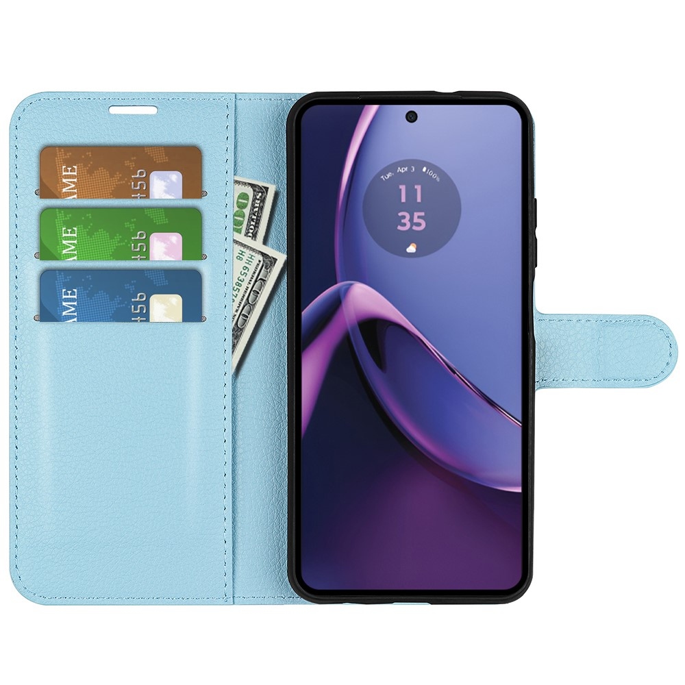 Litchi knížkové pouzdro na Motorola Moto G84 5G - modré