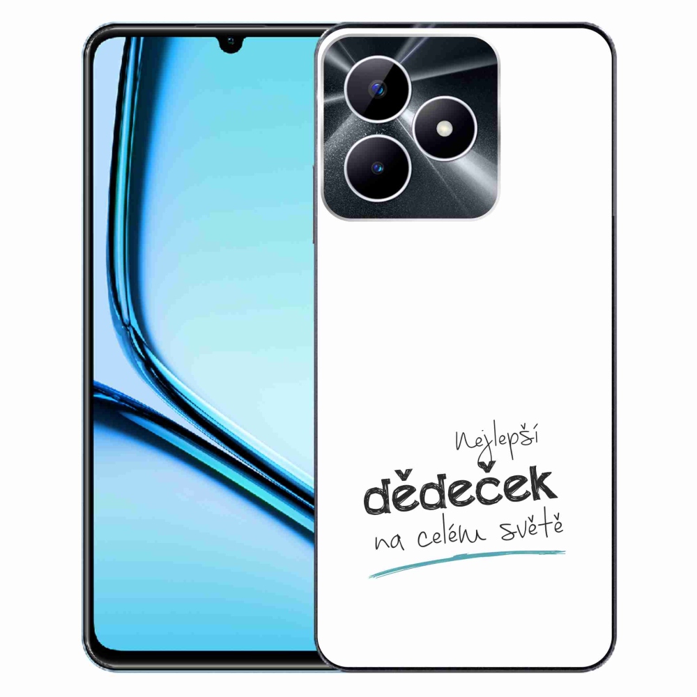 Gelový kryt mmCase na Realme Note 50 - nejlepší dědeček 3 bílé pozadí