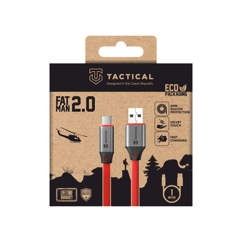 Tactical Fat Man 2.0 Cable USB-A/USB-C 1m Red