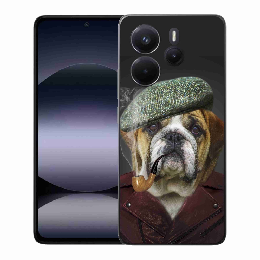 Gelový kryt mmCase na Xiaomi Redmi Note 14 - pes s fajfkou