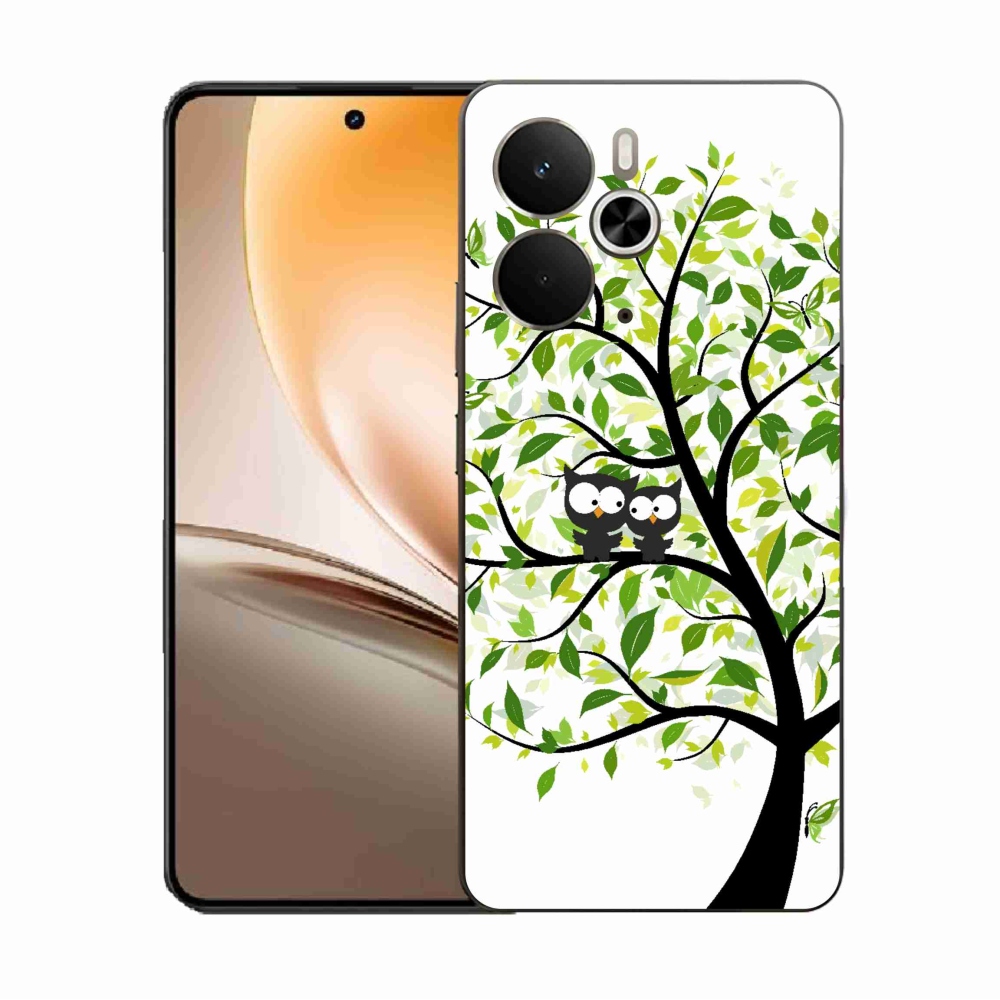 Gelový kryt mmCase na Realme 14 5G - sovičky na stromě