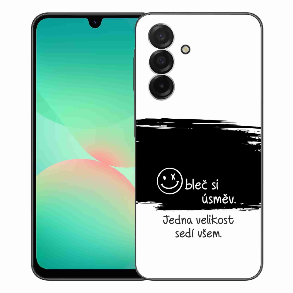 Gelový kryt mmCase na Samsung Galaxy A26 5G - vtipný text 8 černobílé pozadí