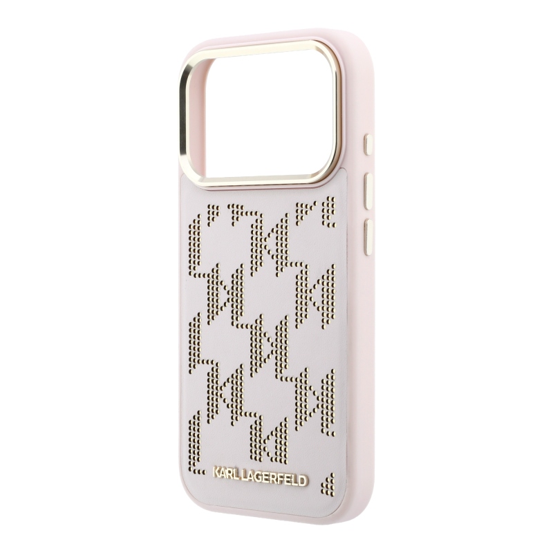 Karl Lagerfeld PU Perforated Monogram MagSafe Zadní Kryt pro iPhone 17 Pro Max Pink