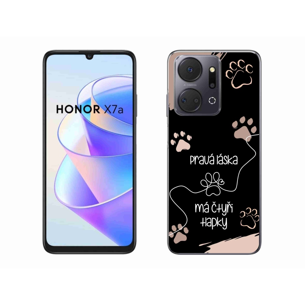 Gelový kryt mmCase na Honor X7a - psí motiv 1 černé pozadí