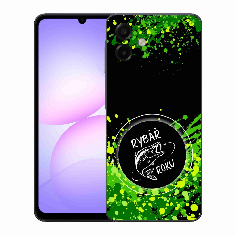 Gelový kryt mmCase na Samsung Galaxy A07 4G - rybář roku černé pozadí