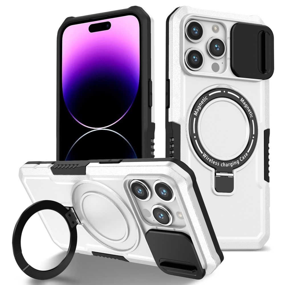 Military odolný kryt s MagSafe na iPhone 14 Pro Max - černý/bílý