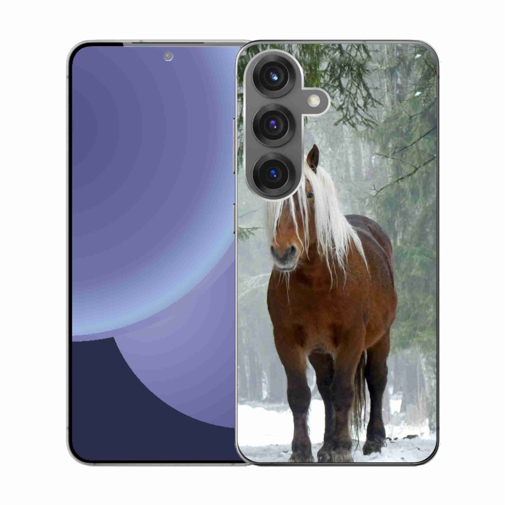 Gelový kryt mmCase na Samsung Galaxy S25 - kůň v lese