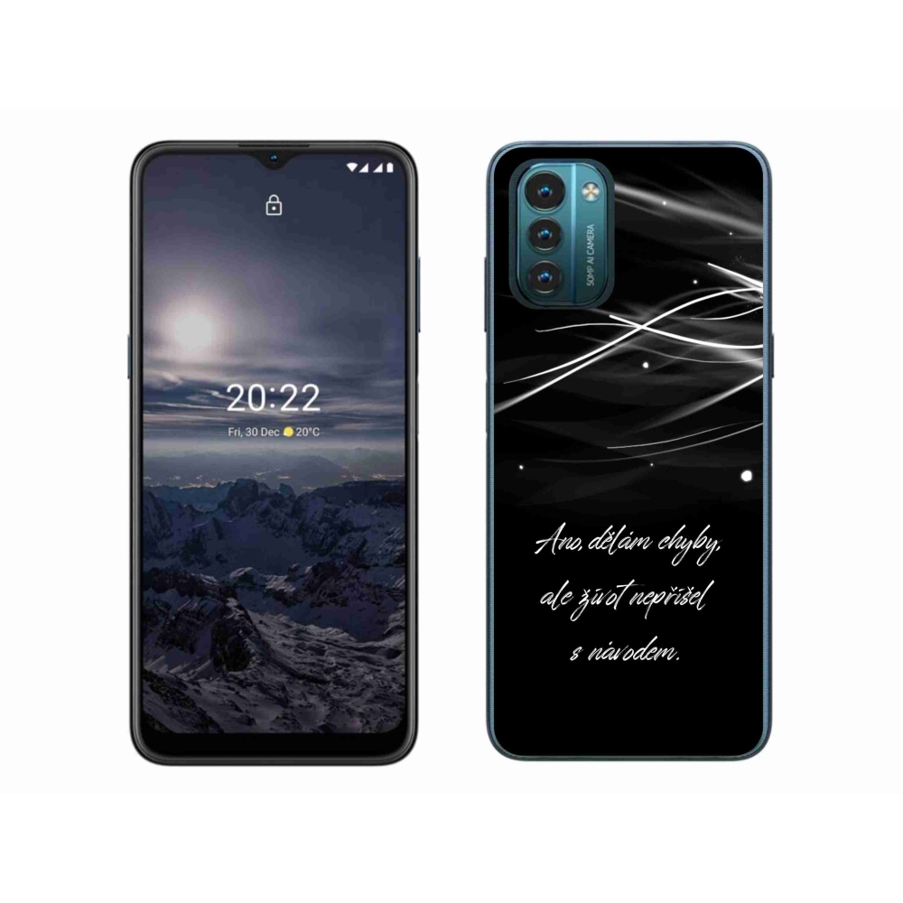 Gelový kryt mmCase na Nokia G11/G21 - citát černé pozadí