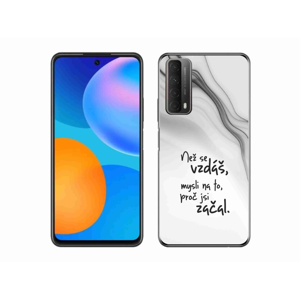Gelový kryt mmCase na Huawei P Smart (2021) - citát 2 bílé pozadí