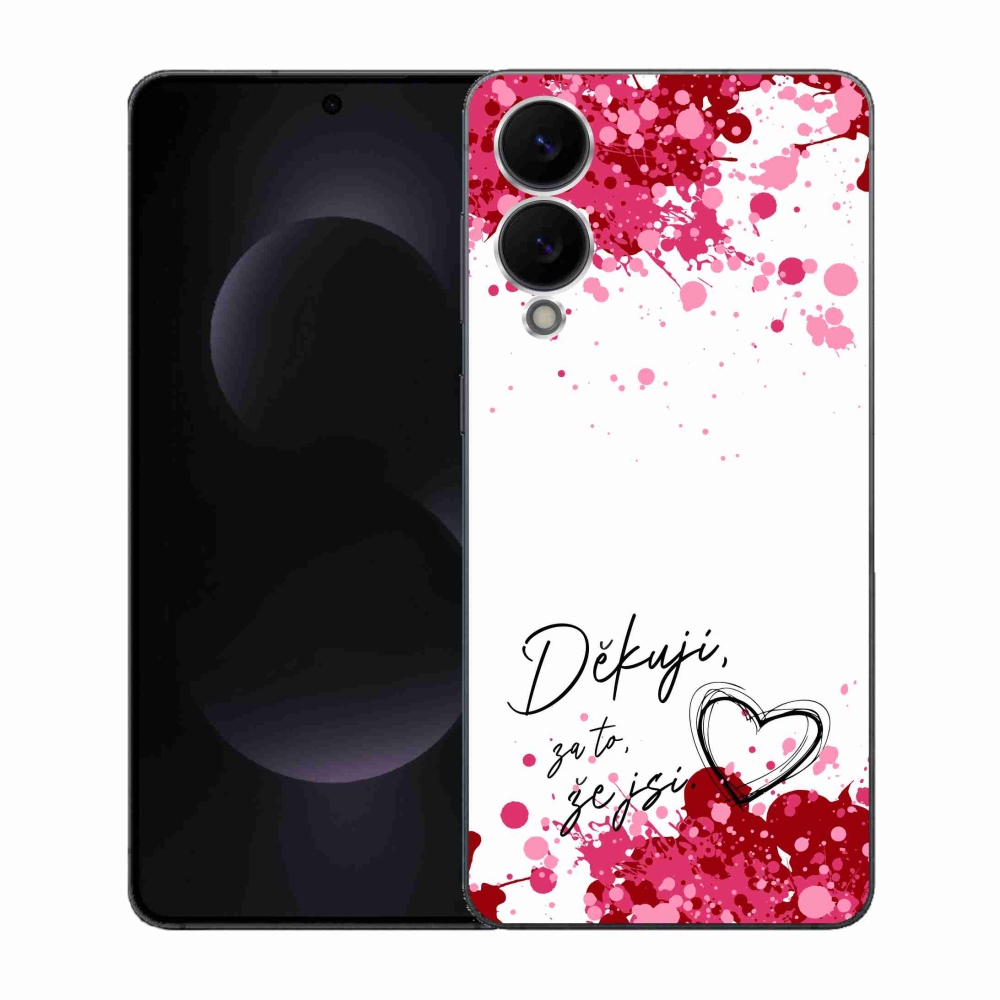Gelový kryt mmCase na Samsung Galaxy S25 Edge - zamilovaný text 2 bílé pozadí