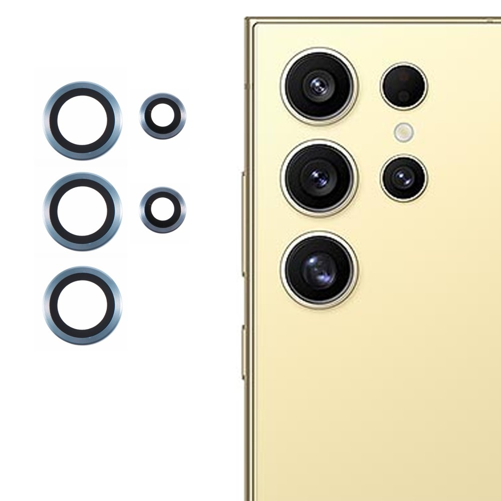 Metal sklo čočky fotoaparátu na Samsung Galaxy S25 Ultra (3 samostatná skla) - modré