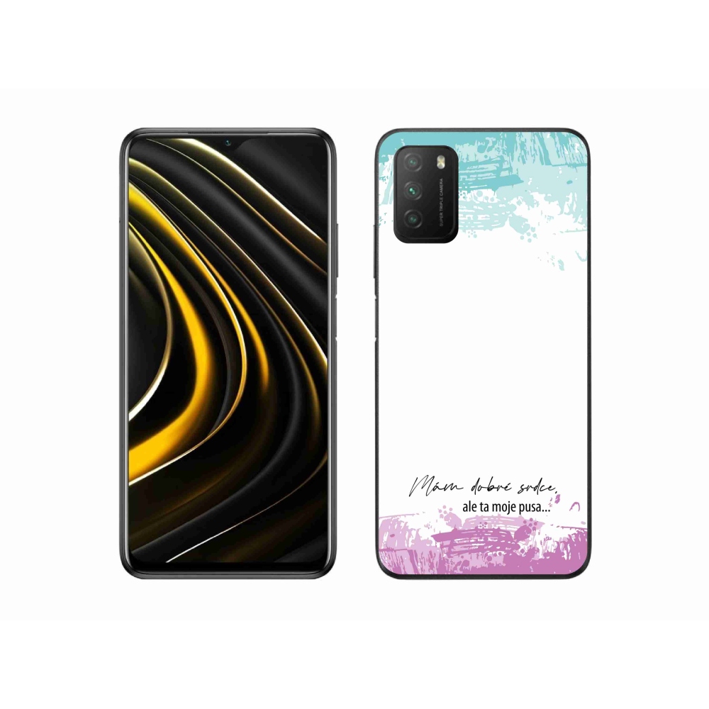Gelový kryt mmCase na Xiaomi Poco M3 - vtipný text 3 bílé pozadí