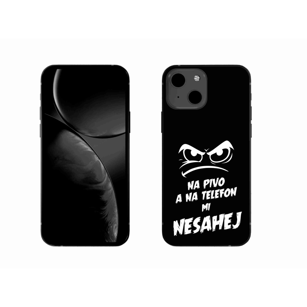Gelový kryt mmCase na iPhone 13 6.1 - pivní motiv 2 černé pozadí