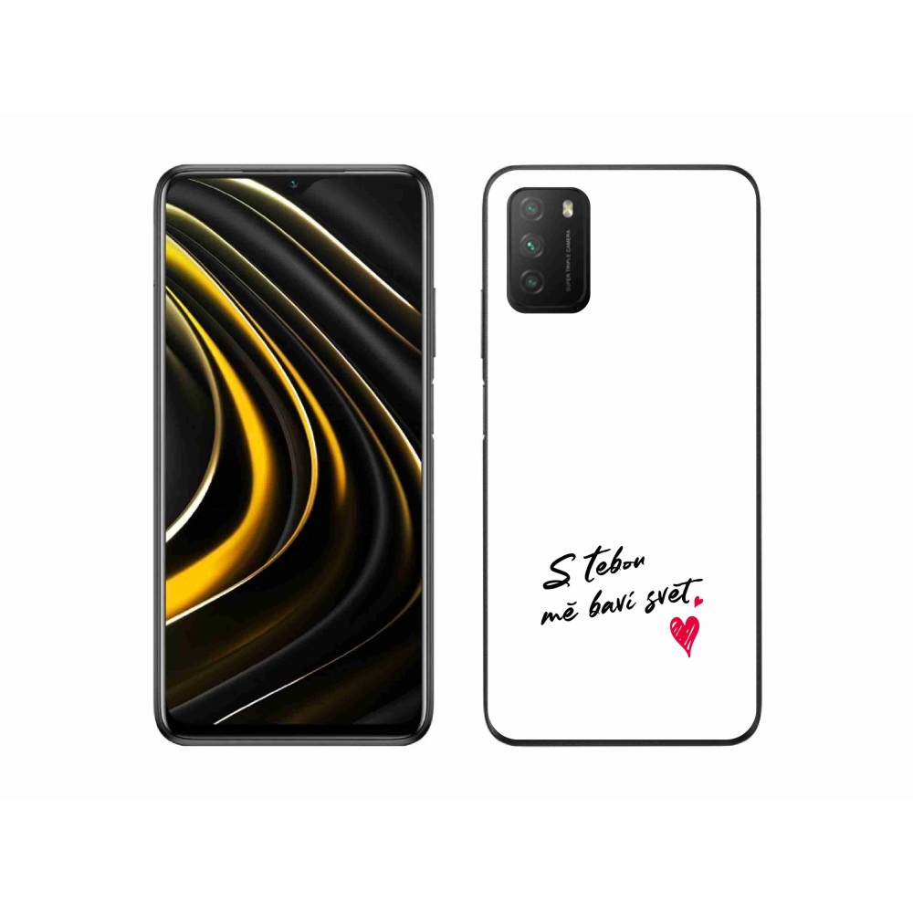 Gelový kryt mmCase na Xiaomi Poco M3 - zamilovaný text 1 bílé pozadí