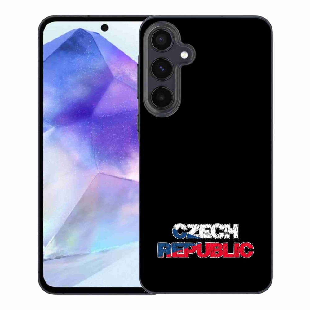 Gelový kryt mmCase na Samsung Galaxy A55 5G - Czech Republic černé pozadí