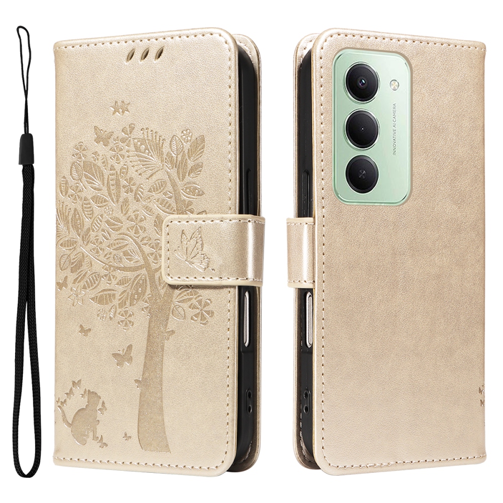 Trees knížkové pouzdro na Xiaomi Redmi 15 4G (171mm) - zlaté