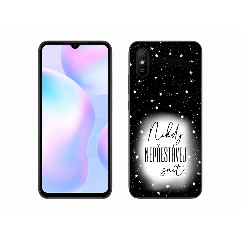 Gelový kryt mmCase na Xiaomi Redmi 9AT - citát 1 bíločerné pozadí