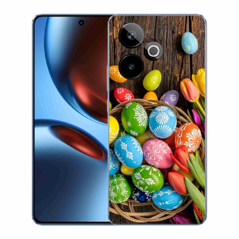 Gelový kryt mmCase na Realme GT 7 5G/GT 7T 5G - velikonoční vajíčka