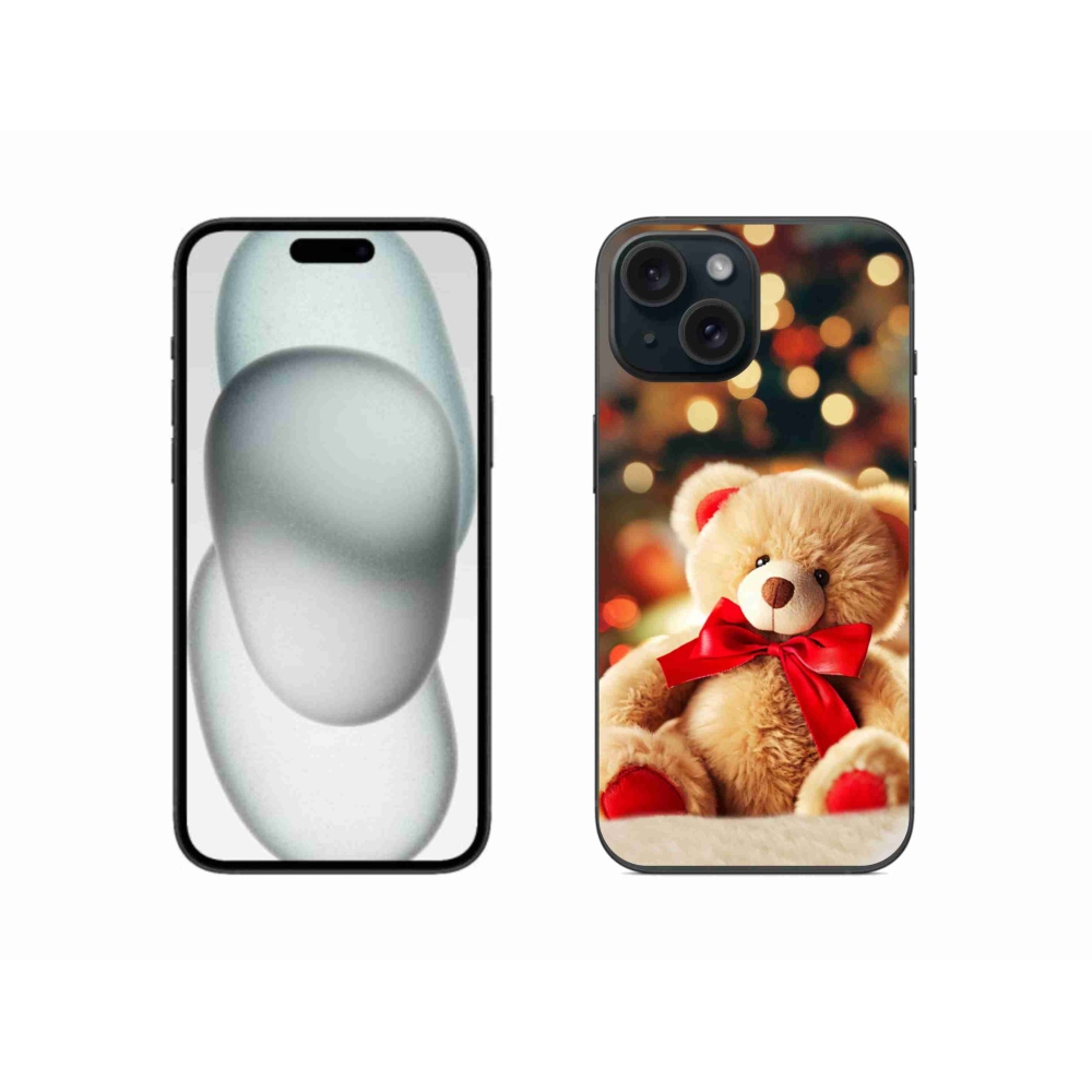 Gelový kryt mmCase na iPhone 15 - plyšový medvídek
