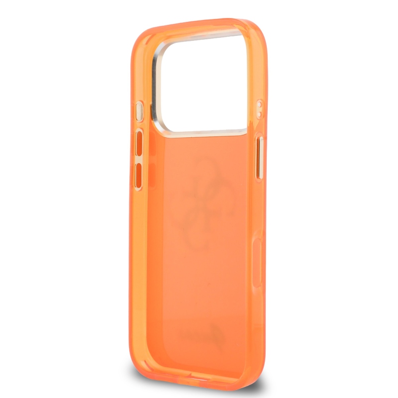 Guess IML 4G Script Metal Logo Zadní Kryt pro iPhone 17 Pro Orange
