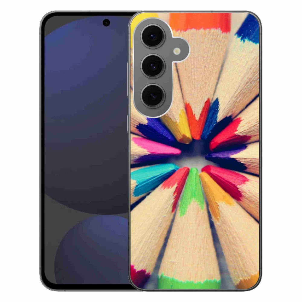 Gelový kryt mmCase na Samsung Galaxy S24 FE - pastelky 