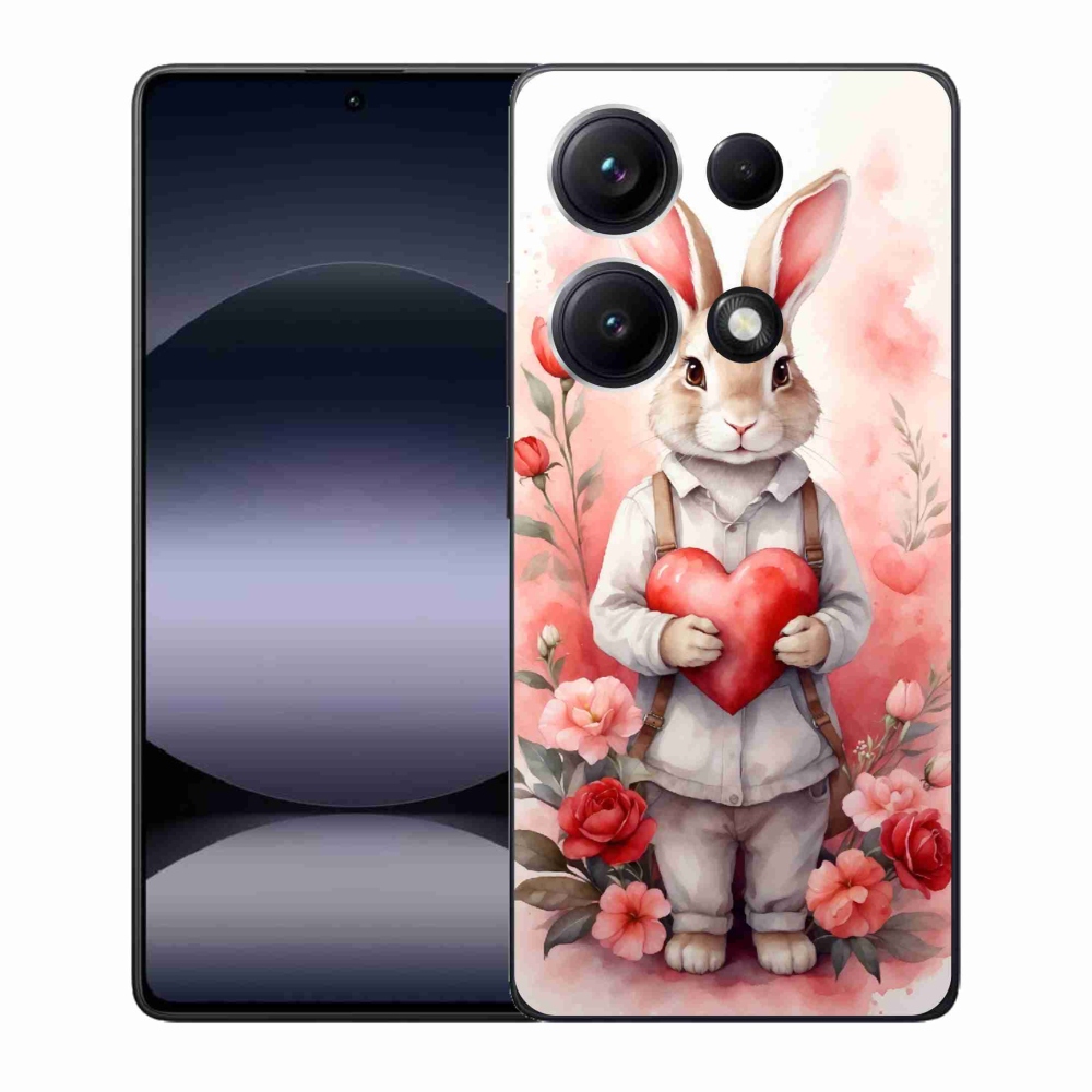 Gelový kryt mmCase na Xiaomi Redmi Note 14S - zajíc se srdíčkem