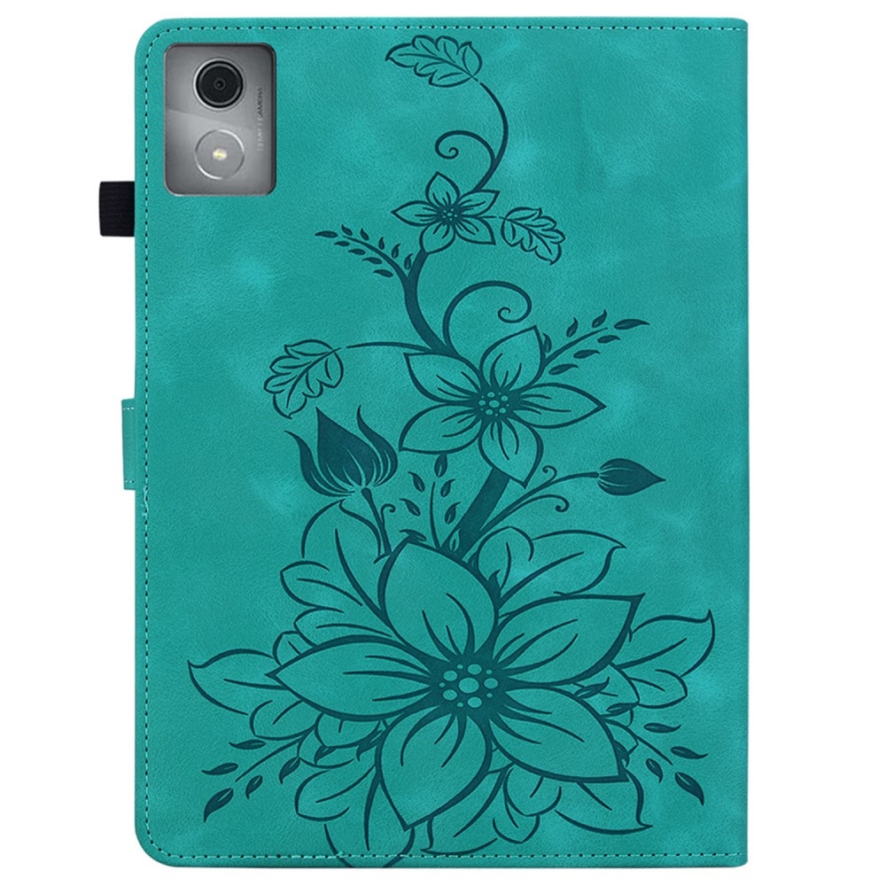 Flowers zavírací pouzdro na Lenovo Tab K11 Plus - modrozelené