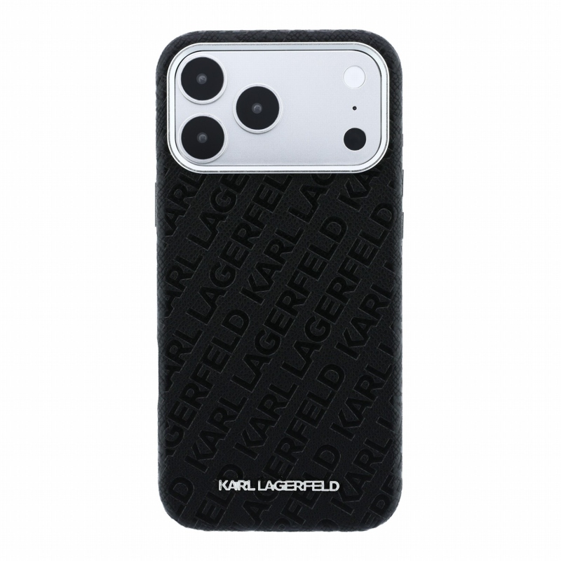 Karl Lagerfeld PU Grained Allover Semi Wrap Magsafe Zadní Kryt pro iPhone 18 Pro Black
