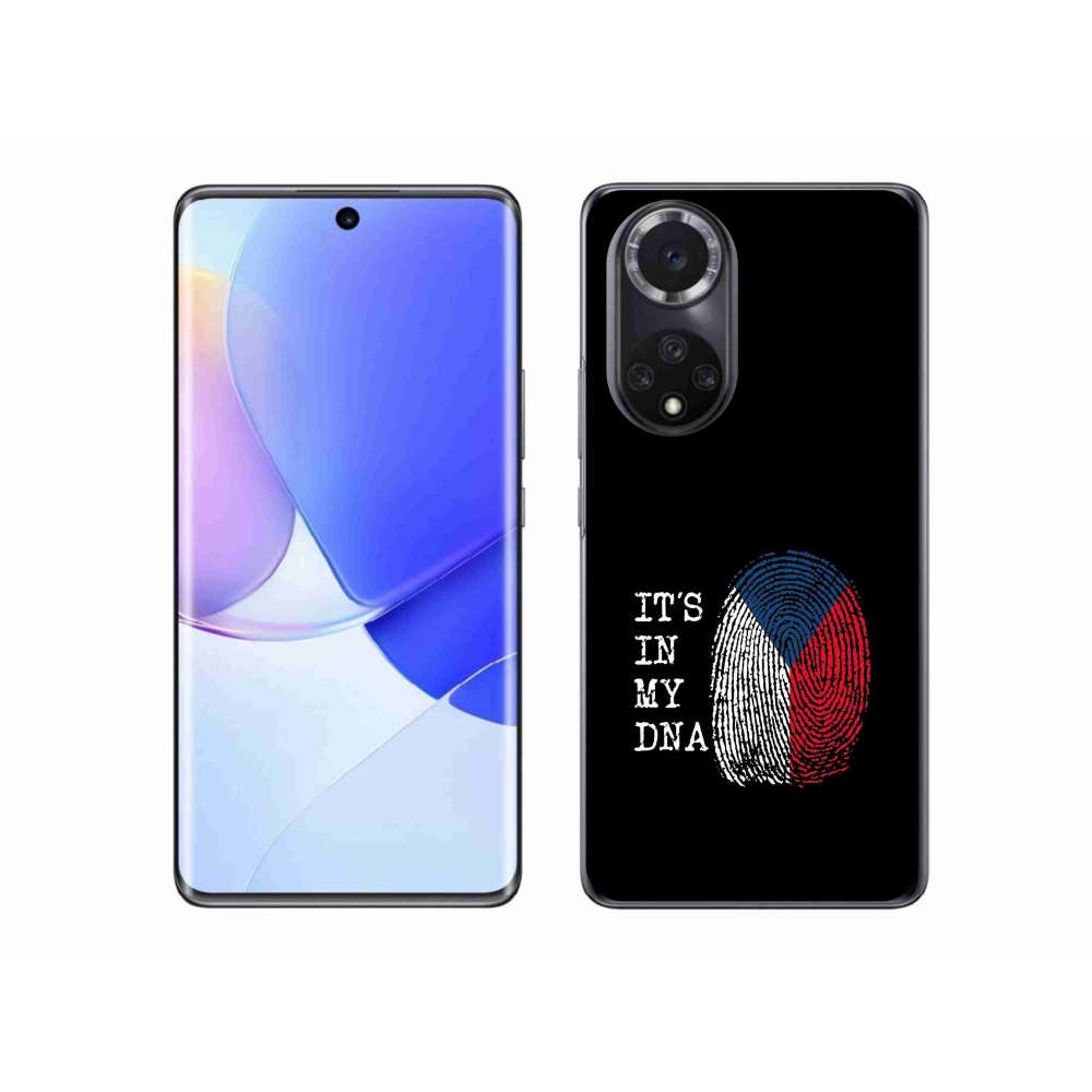 Gelový kryt mmCase na Honor 50 - vlajka otisk prstu černé pozadí
