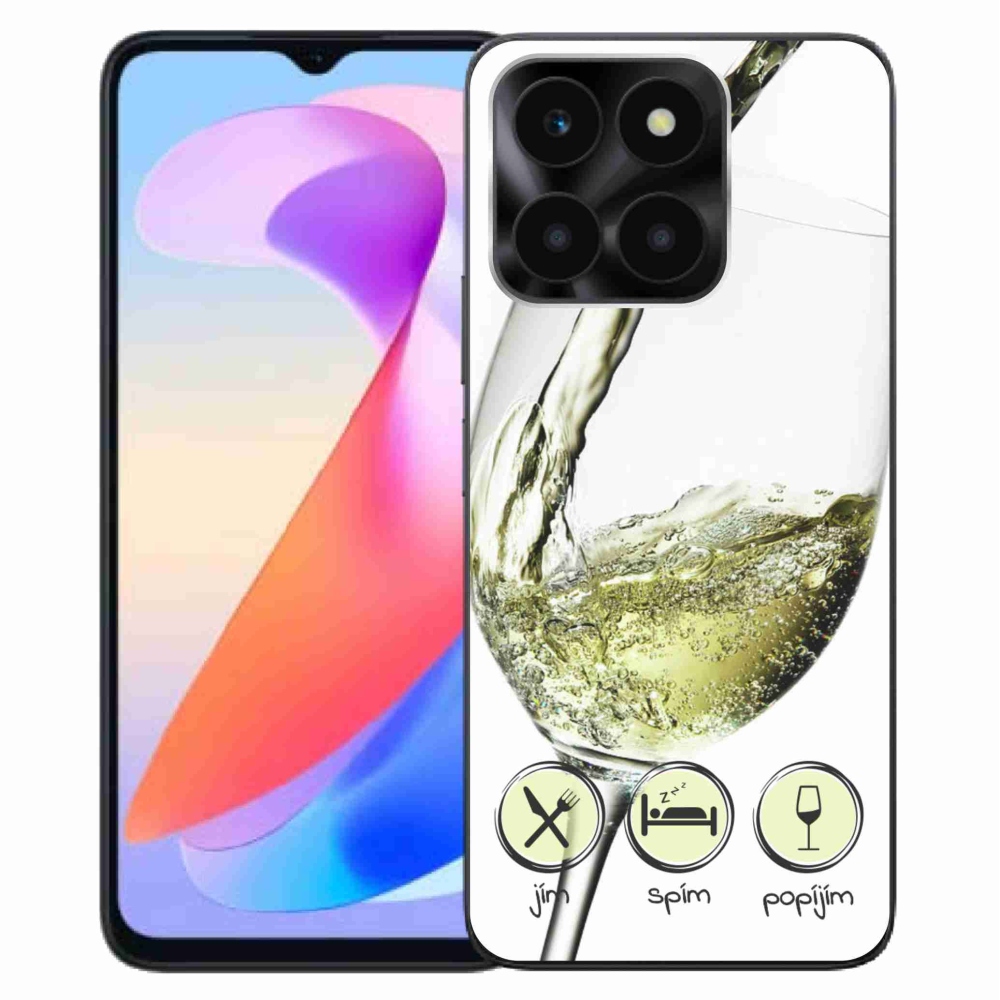 Gelový obal mmCase na Honor X6a - sklenička vína bílé