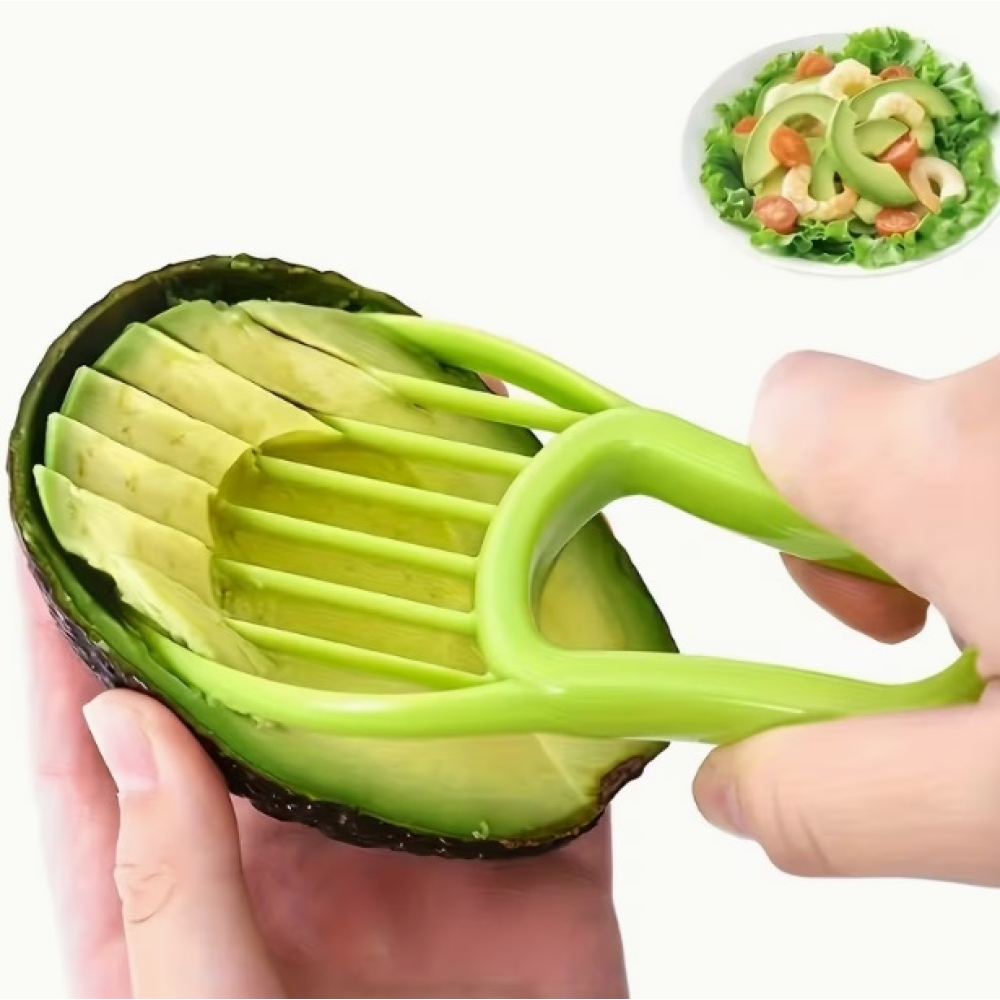 2v1 praktický kráječ na avokádo pro rychlé a bezpečné krájení - zelený