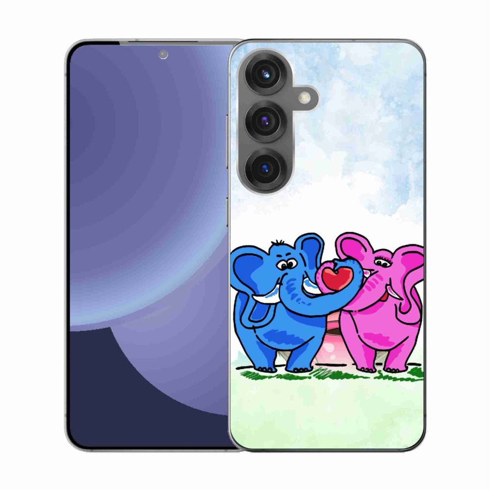 Gelový kryt mmCase na Samsung Galaxy S25 - zamilovaní sloni