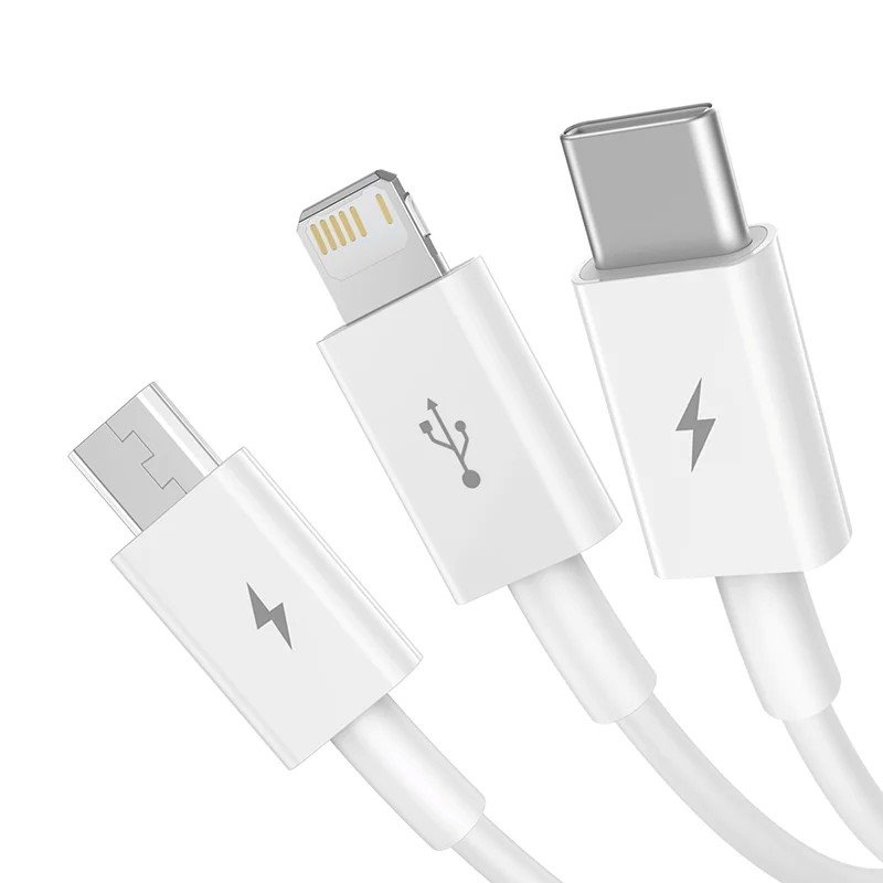 Baseus Superior Series Fast Charging Datový Kabel USB-A - USB-C/microUSB/Lightning 3.5A 1m Stellar White
