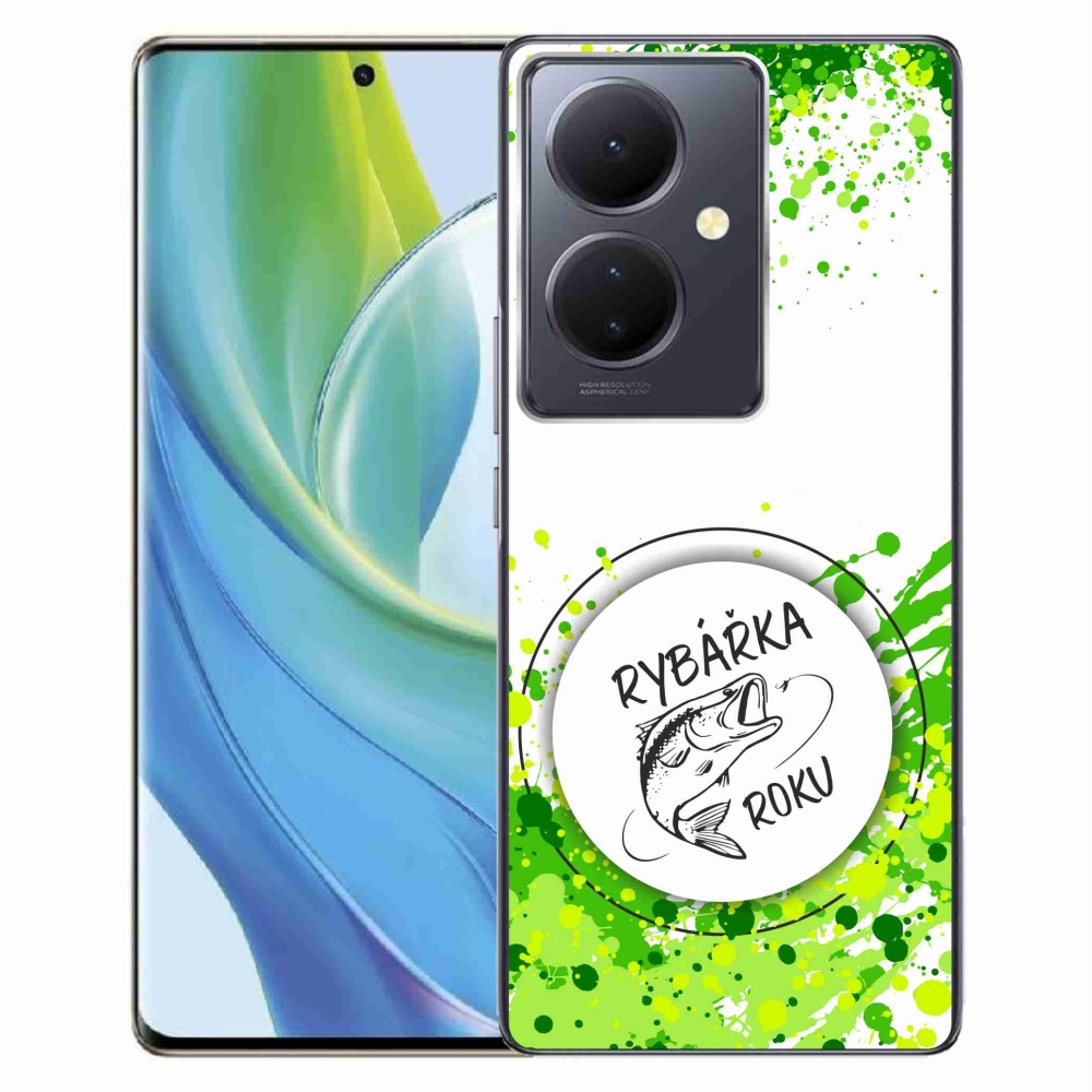 Gelový kryt mmCase na Vivo V29 Lite 5G - rybářka roku bílé pozadí