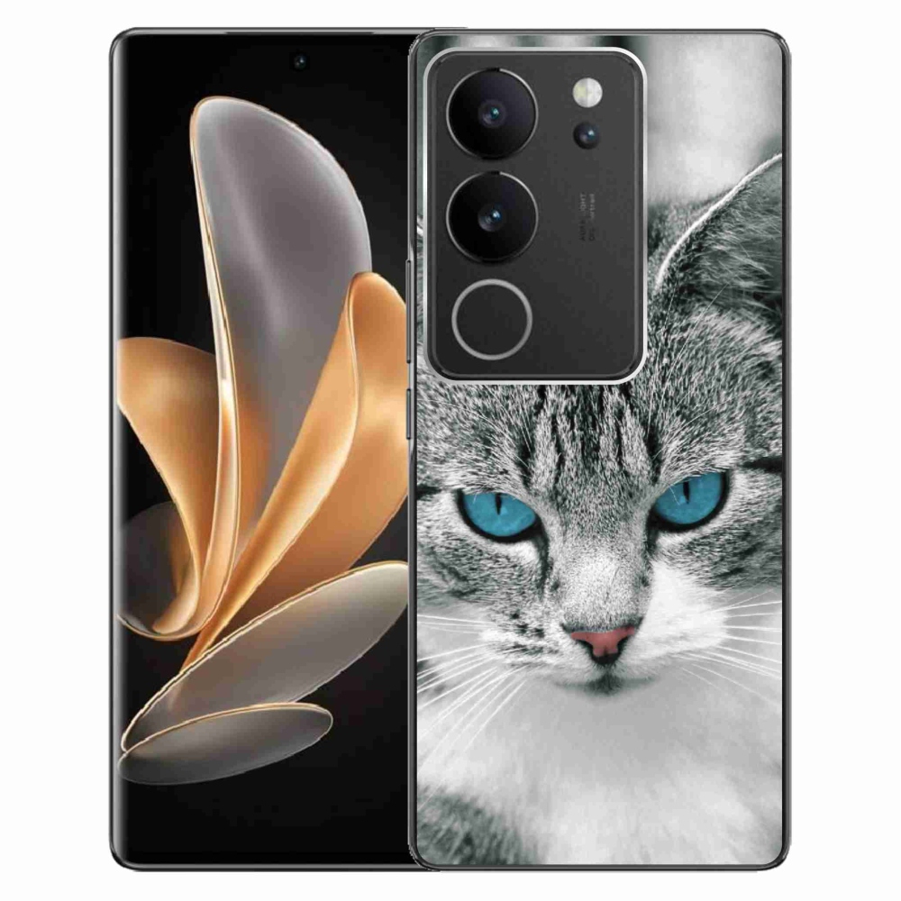 Gelový kryt mmCase na Vivo V29 5G - kočičí pohled 1